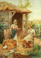 farmyard gossips Alfred Glendening JR idyllic women